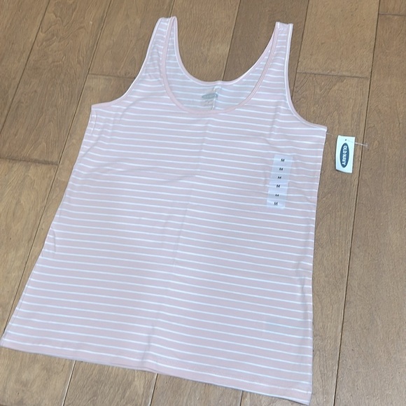 Stripe Sleeveless Tank Top White & Pink - Picture 2 of 4